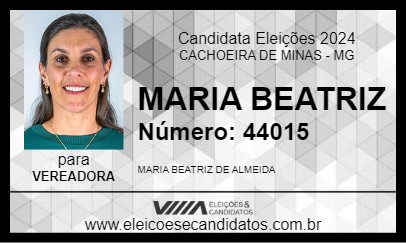 Candidato MARIA BEATRIZ 2024 - CACHOEIRA DE MINAS - Eleições