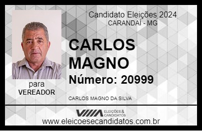 Candidato CARLOS MAGNO 2024 - CARANDAÍ - Eleições