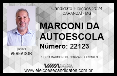 Candidato MARCONI DA AUTOESCOLA 2024 - CARANDAÍ - Eleições