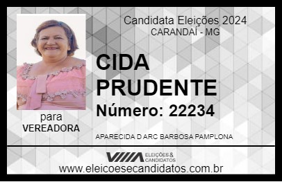 Candidato CIDA PRUDENTE 2024 - CARANDAÍ - Eleições