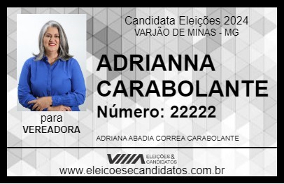 Candidato ADRIANA CARABOLANTE 2024 - VARJÃO DE MINAS - Eleições