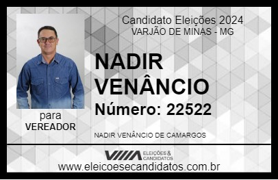 Candidato NADIR VENÂNCIO 2024 - VARJÃO DE MINAS - Eleições