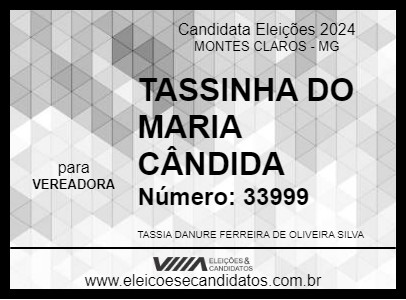 Candidato TASSINHA DO MARIA CÂNDIDA 2024 - MONTES CLAROS - Eleições