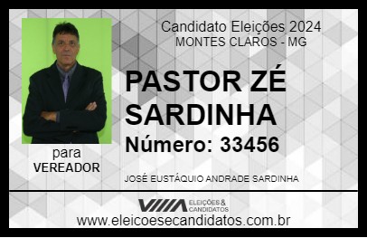 Candidato PASTOR ZÉ SARDINHA 2024 - MONTES CLAROS - Eleições