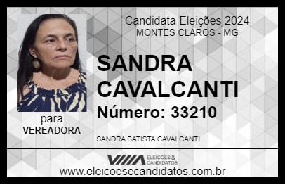 Candidato SANDRA CAVALCANTI 2024 - MONTES CLAROS - Eleições