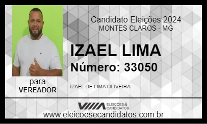 Candidato IZAEL LIMA 2024 - MONTES CLAROS - Eleições