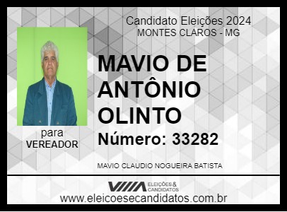 Candidato MAVIO DE ANTÔNIO OLINTO 2024 - MONTES CLAROS - Eleições