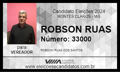 Candidato ROBSON RUAS 2024 - MONTES CLAROS - Eleições