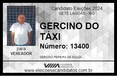 Candidato GERCINO DO TÁXI 2024 - SETE LAGOAS - Eleições