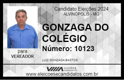 Candidato GONZAGA DO COLÉGIO  2024 - ALVINÓPOLIS - Eleições