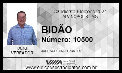 Candidato BIDÃO  2024 - ALVINÓPOLIS - Eleições