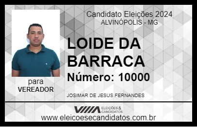 Candidato LOIDE DA BARRACA 2024 - ALVINÓPOLIS - Eleições