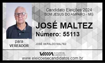 Candidato JOSÉ MALTEZ 2024 - BOM JESUS DO AMPARO - Eleições