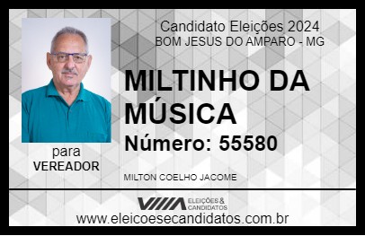 Candidato MILTINHO DA MÚSICA 2024 - BOM JESUS DO AMPARO - Eleições