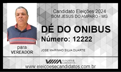 Candidato DÉ DO ONIBUS 2024 - BOM JESUS DO AMPARO - Eleições