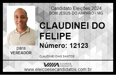 Candidato CLAUDINEI DO FELIPE 2024 - BOM JESUS DO AMPARO - Eleições