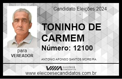 Candidato TONINHO DE CARMEM 2024 - BOM JESUS DO AMPARO - Eleições