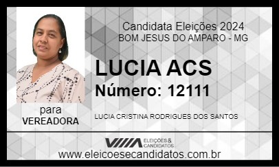 Candidato LUCIA ACS 2024 - BOM JESUS DO AMPARO - Eleições