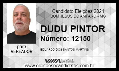 Candidato DUDU PINTOR 2024 - BOM JESUS DO AMPARO - Eleições