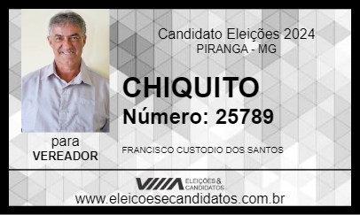 Candidato CHIQUITO 2024 - PIRANGA - Eleições