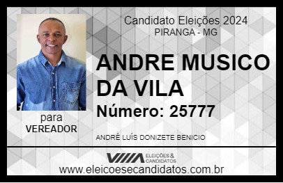 Candidato ANDRE MUSICO DA VILA 2024 - PIRANGA - Eleições