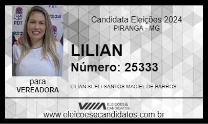 Candidato LILIAN 2024 - PIRANGA - Eleições