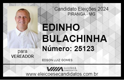 Candidato EDINHO BULACHINHA 2024 - PIRANGA - Eleições