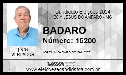 Candidato BADARO 2024 - BOM JESUS DO AMPARO - Eleições