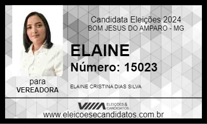 Candidato ELAINE 2024 - BOM JESUS DO AMPARO - Eleições