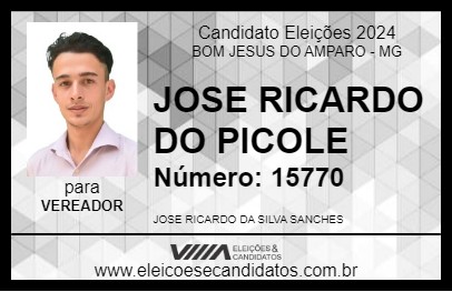 Candidato JOSE RICARDO DO PICOLE 2024 - BOM JESUS DO AMPARO - Eleições