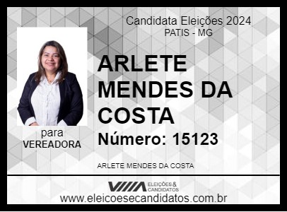 Candidato ARLETE MENDES DA COSTA 2024 - PATIS - Eleições