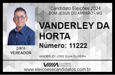 Candidato VANDERLEY DA HORTA 2024 - BOM JESUS DO AMPARO - Eleições