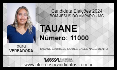 Candidato TAUANE 2024 - BOM JESUS DO AMPARO - Eleições