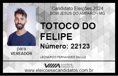 Candidato TOTOCO DO FELIPE 2024 - BOM JESUS DO AMPARO - Eleições