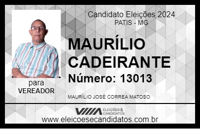 Candidato MAURÍLIO CADEIRANTE 2024 - PATIS - Eleições