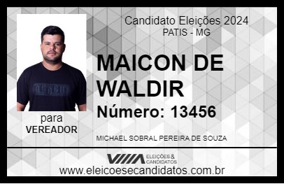 Candidato MAICON DE WALDIR 2024 - PATIS - Eleições