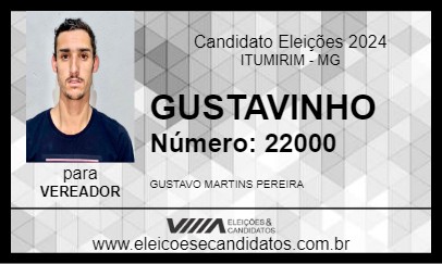 Candidato GUSTAVINHO 2024 - ITUMIRIM - Eleições