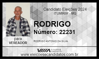 Candidato RODRIGO 2024 - ITUMIRIM - Eleições