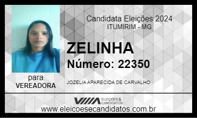 Candidato ZELINHA 2024 - ITUMIRIM - Eleições