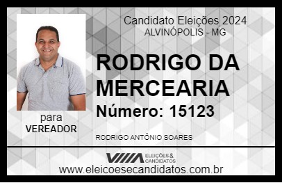 Candidato RODRIGO DA MERCEARIA 2024 - ALVINÓPOLIS - Eleições