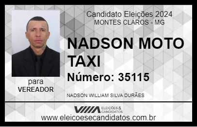 Candidato NADSON MOTO TAXI 2024 - MONTES CLAROS - Eleições