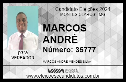 Candidato MARCOS ANDRÉ 2024 - MONTES CLAROS - Eleições