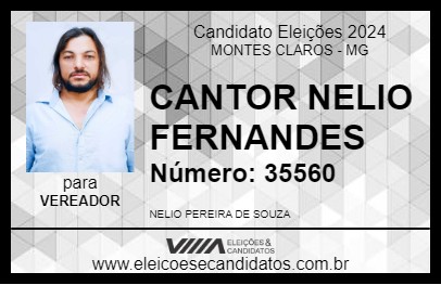 Candidato CANTOR NELIO FERNANDES 2024 - MONTES CLAROS - Eleições