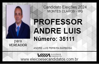 Candidato PROFESSOR ANDRE LUIS 2024 - MONTES CLAROS - Eleições