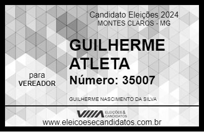 Candidato GUILHERME ATLETA 2024 - MONTES CLAROS - Eleições