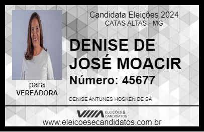 Candidato DENISE DE JOSÉ MOACIR 2024 - CATAS ALTAS - Eleições