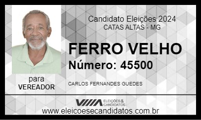 Candidato FERRO VELHO 2024 - CATAS ALTAS - Eleições