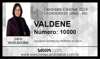 Candidato VALDENE 2024 - CACHOEIRA DE MINAS - Eleições