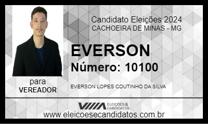 Candidato EVERSON 2024 - CACHOEIRA DE MINAS - Eleições