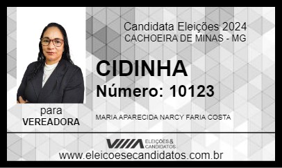 Candidato CIDINHA 2024 - CACHOEIRA DE MINAS - Eleições